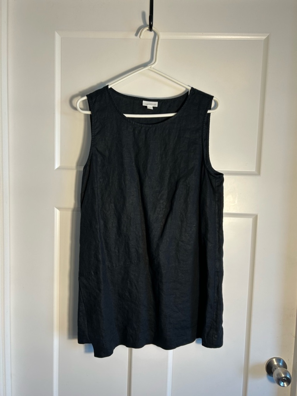 J Jill Pure Jill Linen Sleeveless Tunic Black Summer Resort Layering 5530